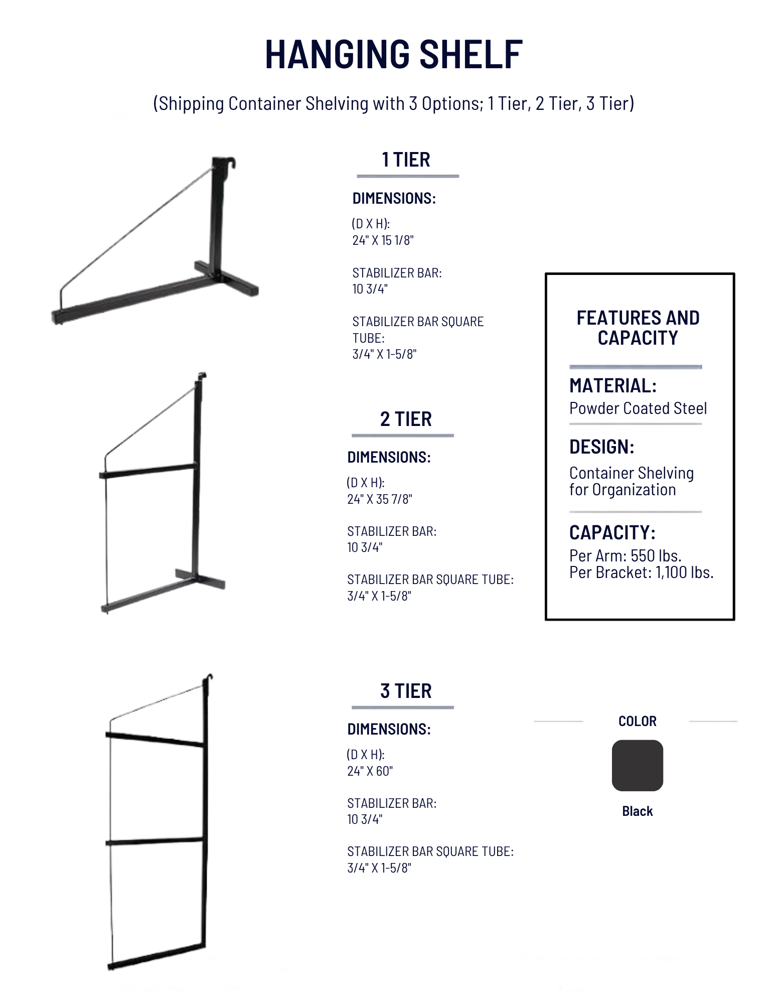 Hanging Shelf - 1 Tier - Image 4